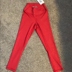 ZYIA Red Leopard Scrunchy Leggings